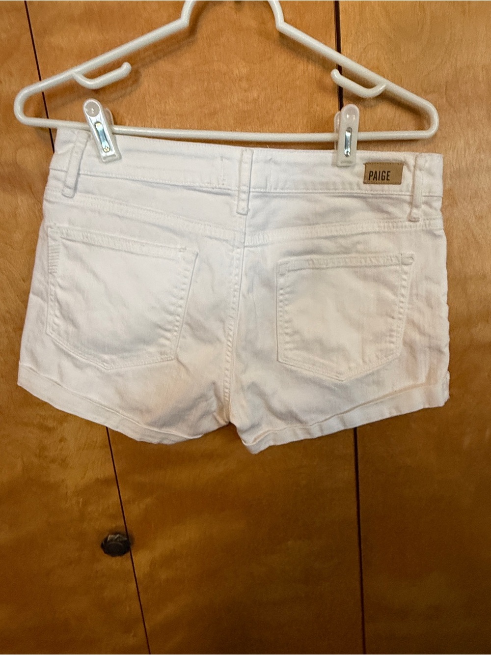 EUC - PAIGE White Denim Cuffed Shorts size 27 - Picture 4 of 10